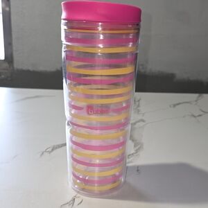 Bubba Pink and Yellow Striped Tumbler